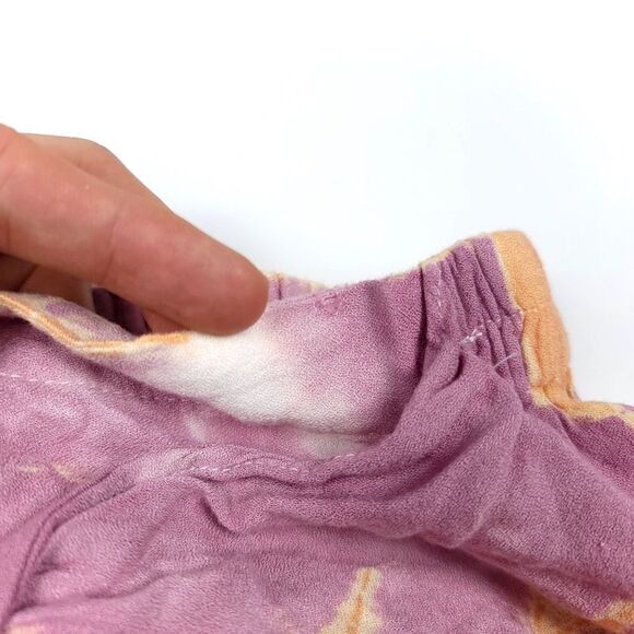 Young Fabulous and Broke Fauna Tie Front Wide Leg Pants Pink Boho Tie Dye Medium - Picture 5 of 6